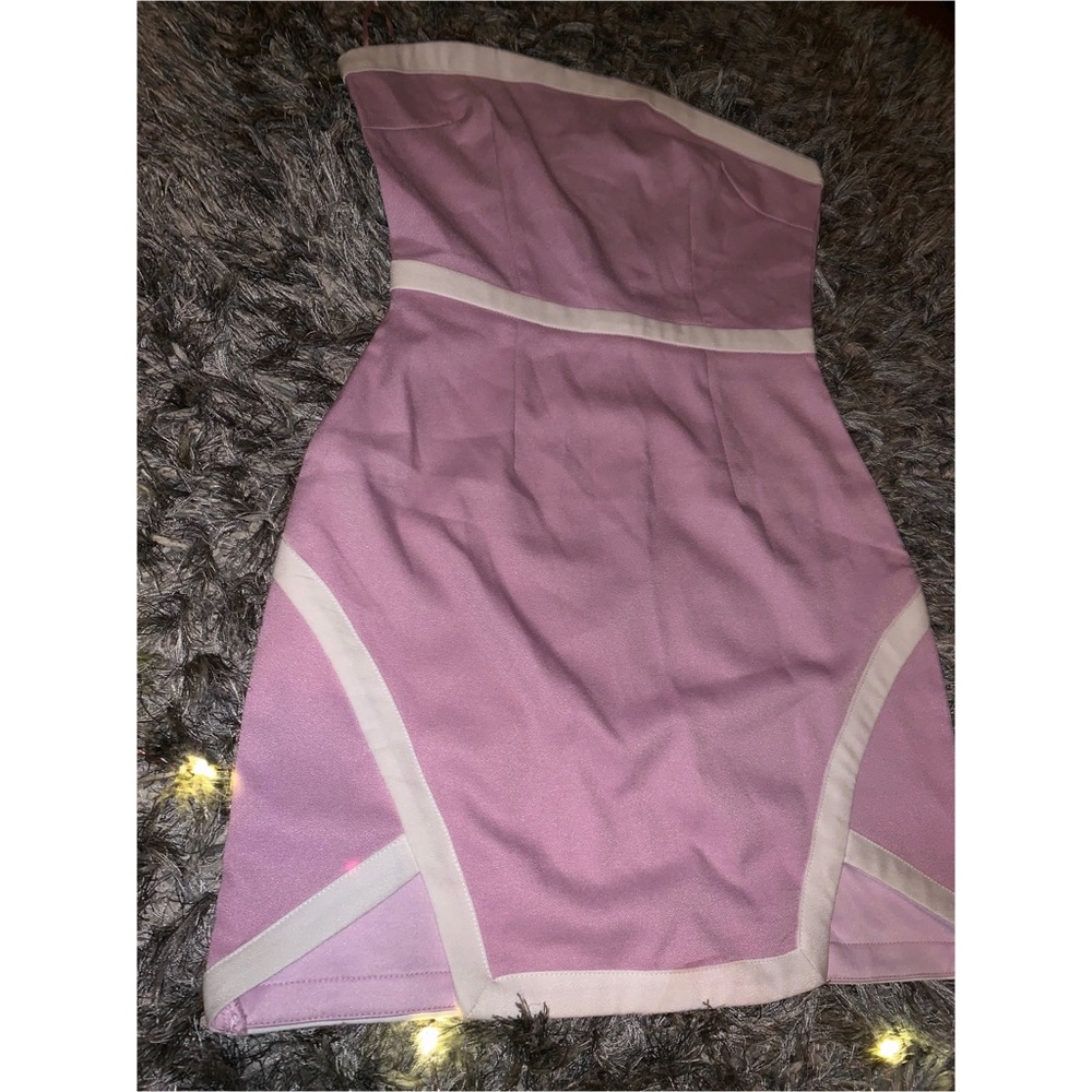 Pink and white dress